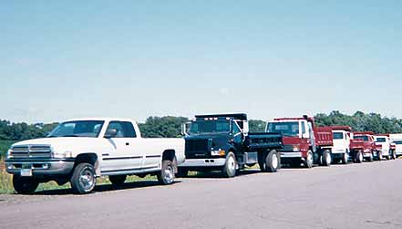 Inventory Lined Up Along Road
